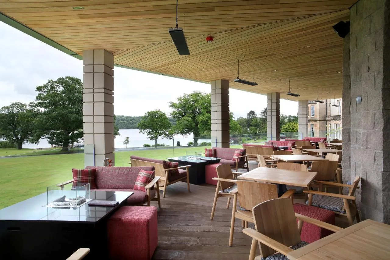 Restaurant terrace with loch view